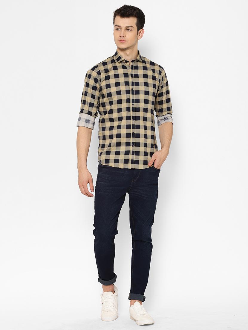 beige checkered casual shirt - 17626556 - Zoom Image - 5