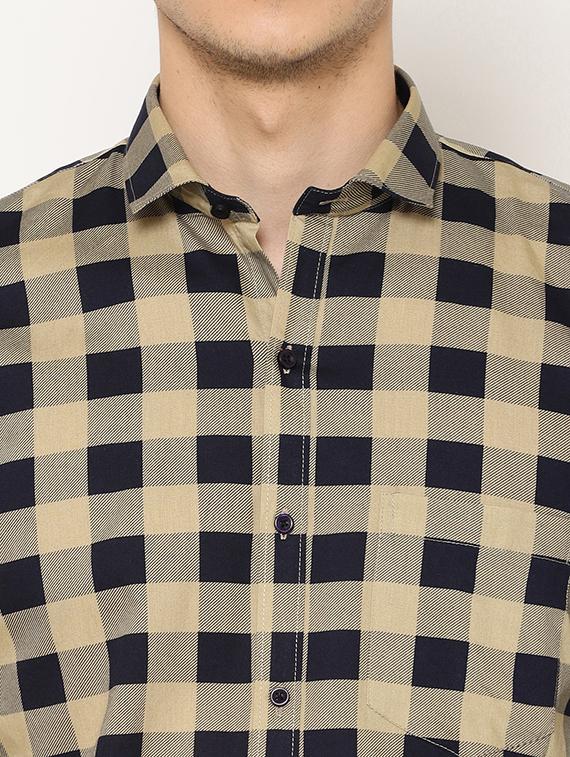 beige checkered casual shirt - 17626556 - Zoom Image - 6