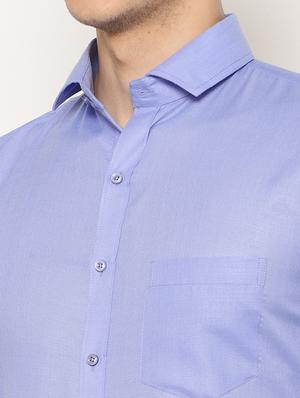 blue solid formal shirt - 17626583 - Standard Image - 6