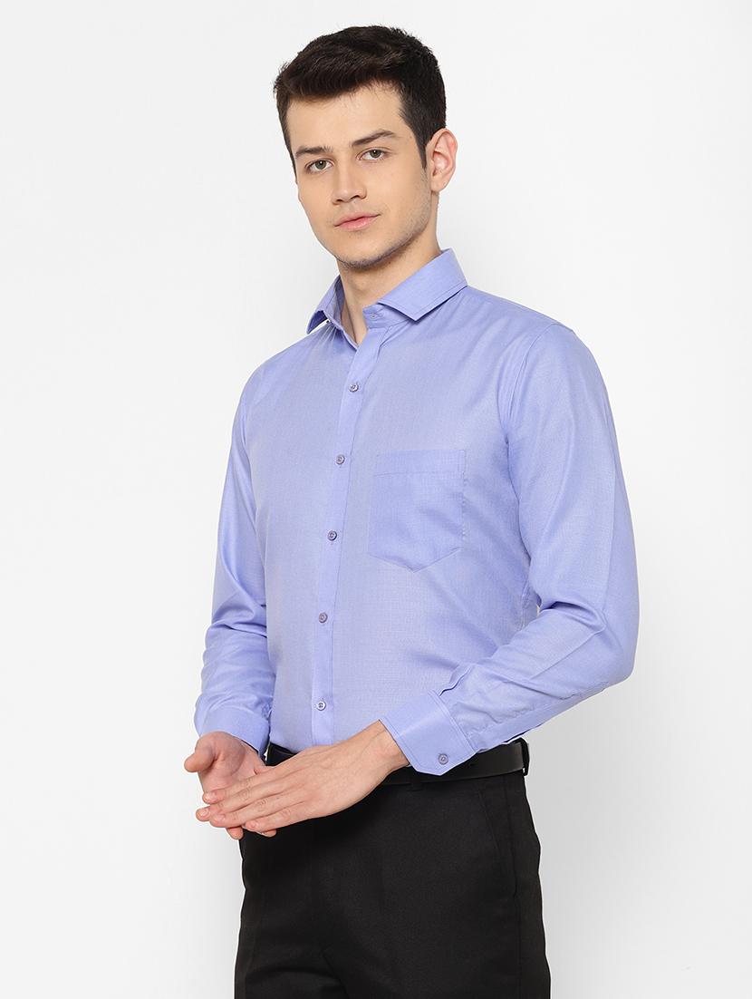 blue solid formal shirt - 17626583 - Zoom Image - 2