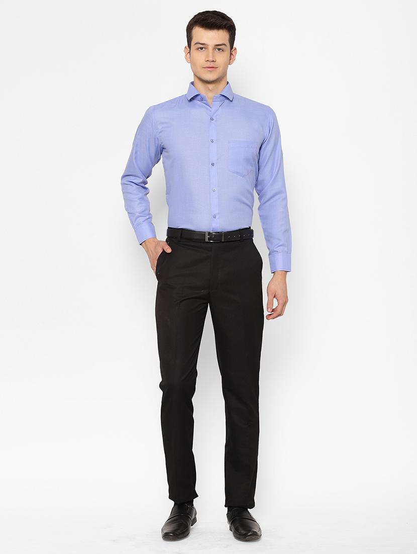 blue solid formal shirt - 17626583 - Zoom Image - 5