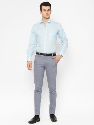 light blue solid casual shirt - 17626589 - Standard Image - 5