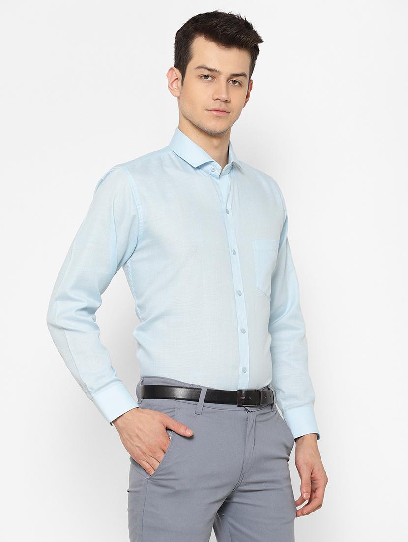light blue solid casual shirt - 17626589 - Zoom Image - 2