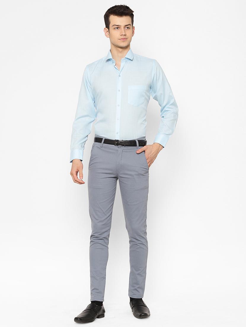 light blue solid casual shirt - 17626589 - Zoom Image - 5