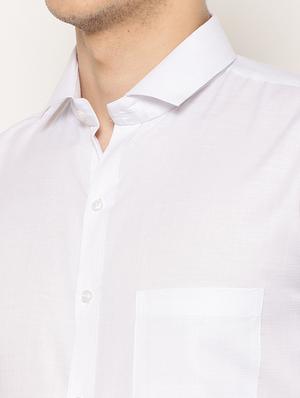 white solid casual shirt - 17626590 - Standard Image - 6