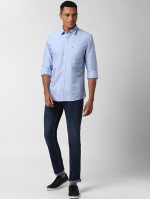 blue solid casual shirt - 17626751 - Standard Image - 4