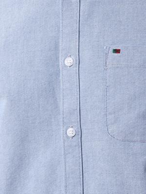 blue solid casual shirt - 17626751 - Standard Image - 5