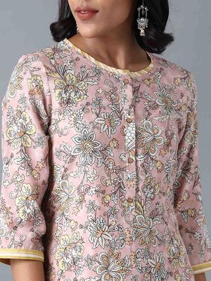 pink viscose straight kurta - 17627215 - Standard Image - 5