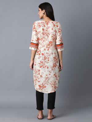 floral straight kurta - 17627257 - Standard Image - 4