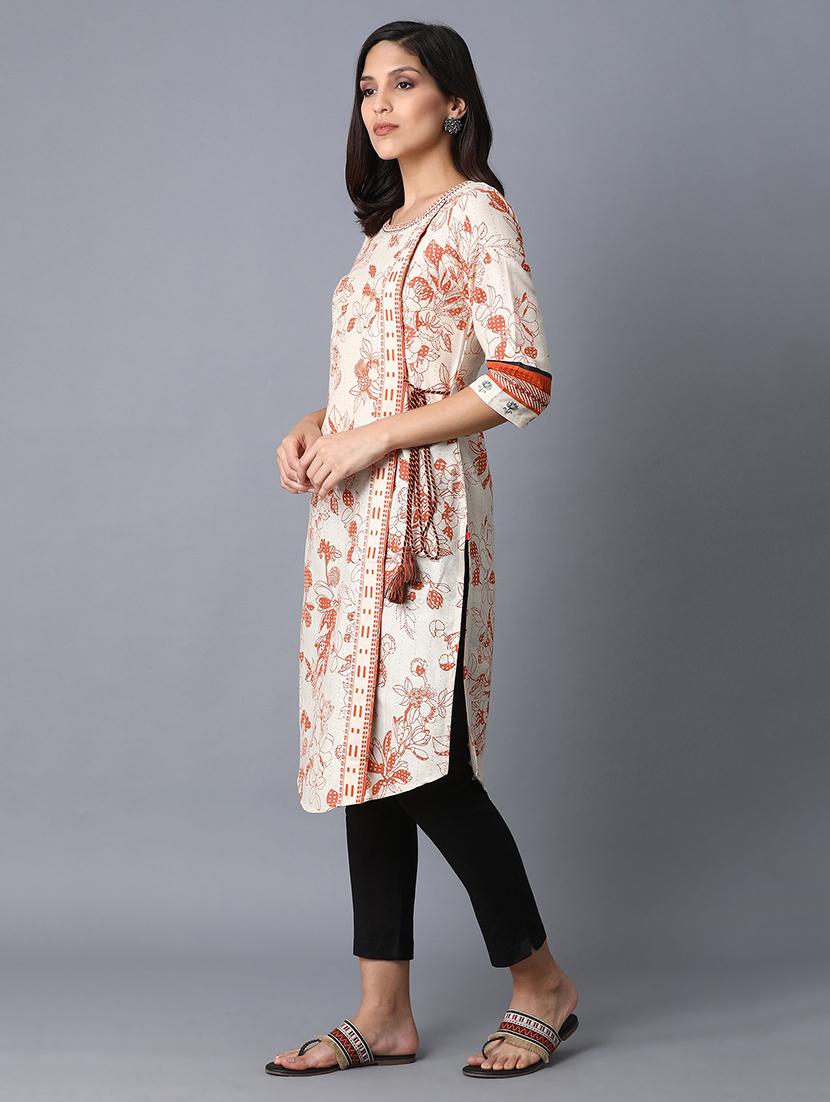 floral straight kurta - 17627257 - Zoom Image - 2