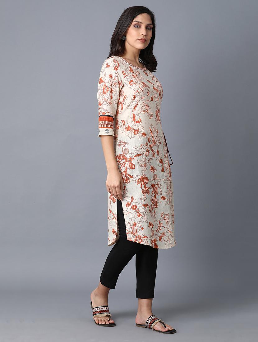 floral straight kurta - 17627257 - Zoom Image - 3