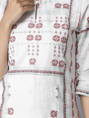 beige cotton straight kurta - 17627304 - Standard Image - 4
