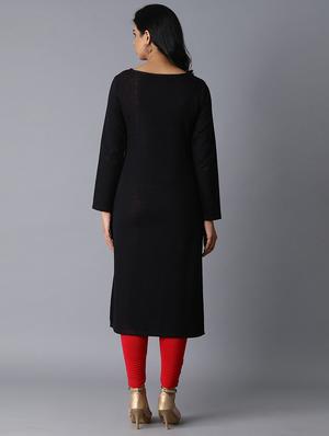 pink viscose straight kurta - 17627348 - Standard Image - 3