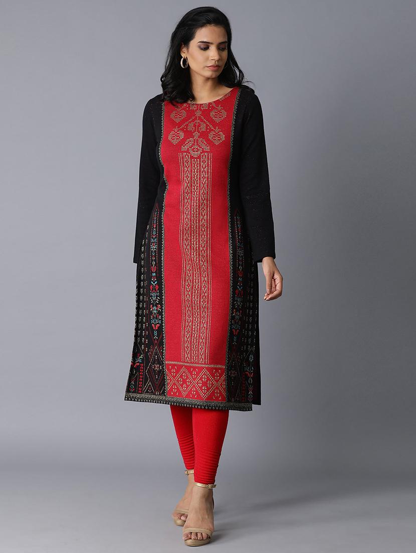 pink viscose straight kurta - 17627348 - Zoom Image - 1