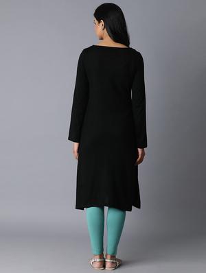 green viscose straight kurta - 17627360 - Standard Image - 3