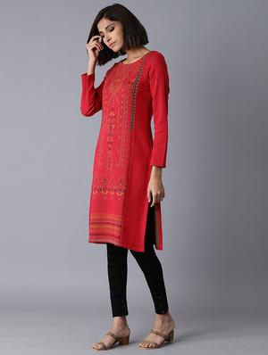 blue viscose straight kurta - 17627367 - Standard Image - 2