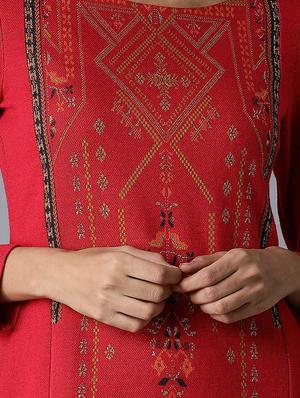 blue viscose straight kurta - 17627367 - Standard Image - 4