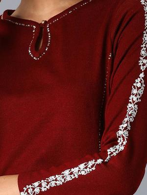 red viscose flared kurta - 17627373 - Standard Image - 4