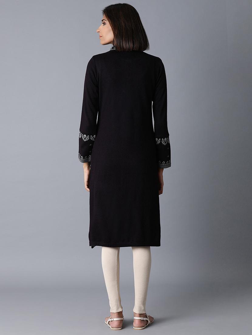 embroidered straight kurta - 17627388 - Zoom Image - 3