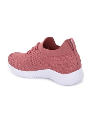 pink mesh laceup sports shoes - 17627448 - Standard Image - 3