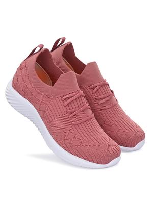 pink mesh laceup sports shoes - 17627448 - Standard Image - 4