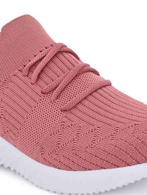 pink mesh laceup sports shoes - 17627448 - Standard Image - 6