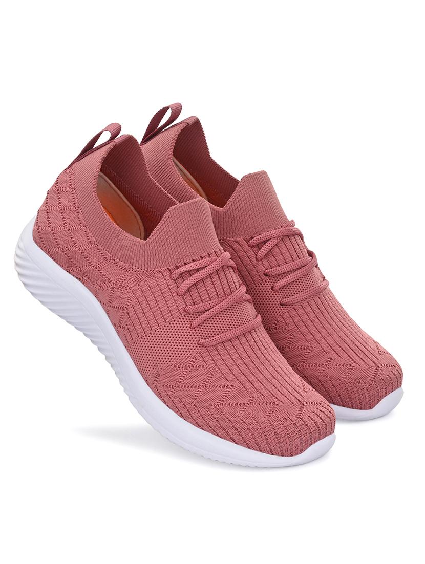 pink mesh laceup sports shoes - 17627448 - Zoom Image - 4