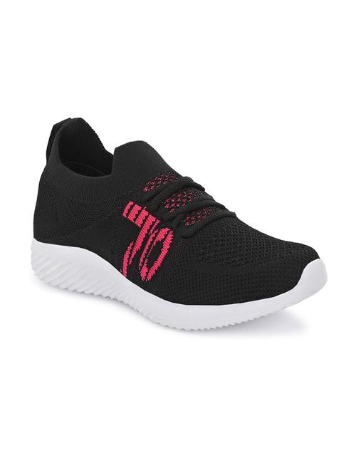 black mesh laceup sports shoes - 17627449 - Standard Image - 1