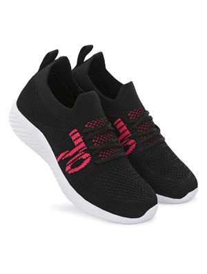 black mesh laceup sports shoes - 17627449 - Standard Image - 4