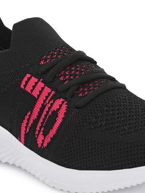 black mesh laceup sports shoes - 17627449 - Standard Image - 6