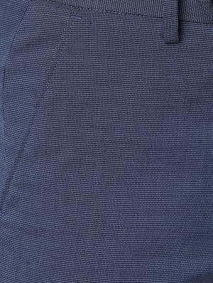 blue textured flat front formal trouser - 17627516 - Standard Image - 5