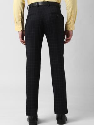 black checkered flat front formal trouser - 17627521 - Standard Image - 3