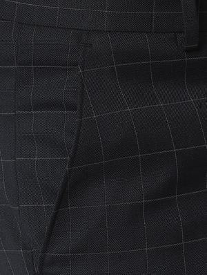 black checkered flat front formal trouser - 17627521 - Standard Image - 5