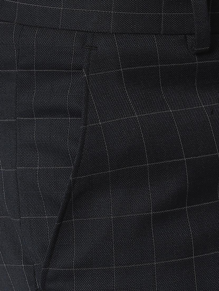 black checkered flat front formal trouser - 17627521 - Zoom Image - 5