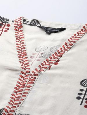 offwhite cotton straight kurta - 17628008 - Standard Image - 4