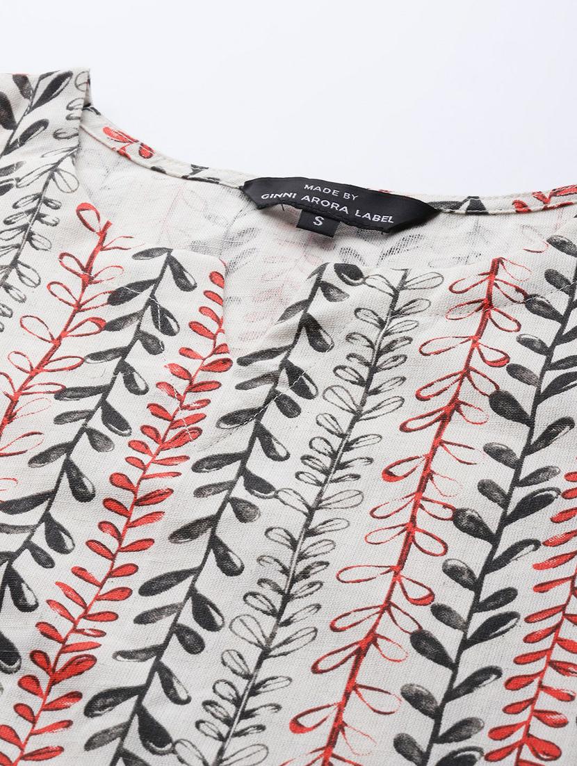 offwhite cotton straight kurta - 17628020 - Zoom Image - 5
