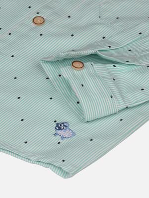 green printed casual shirt - 17628057 - Standard Image - 3