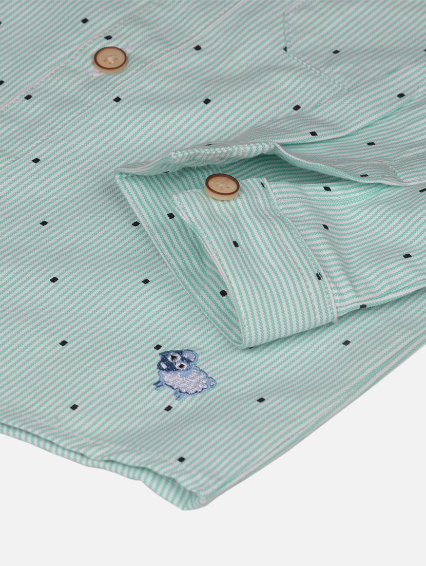 green printed casual shirt - 17628057 - Zoom Image - 3