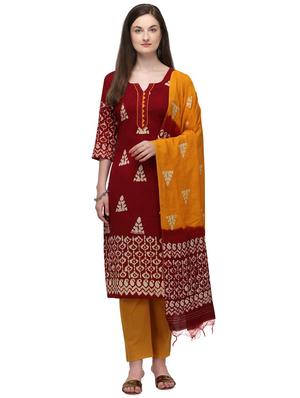 multi colored cotton suit combos unstitched - 17628202 - Standard Image - 2