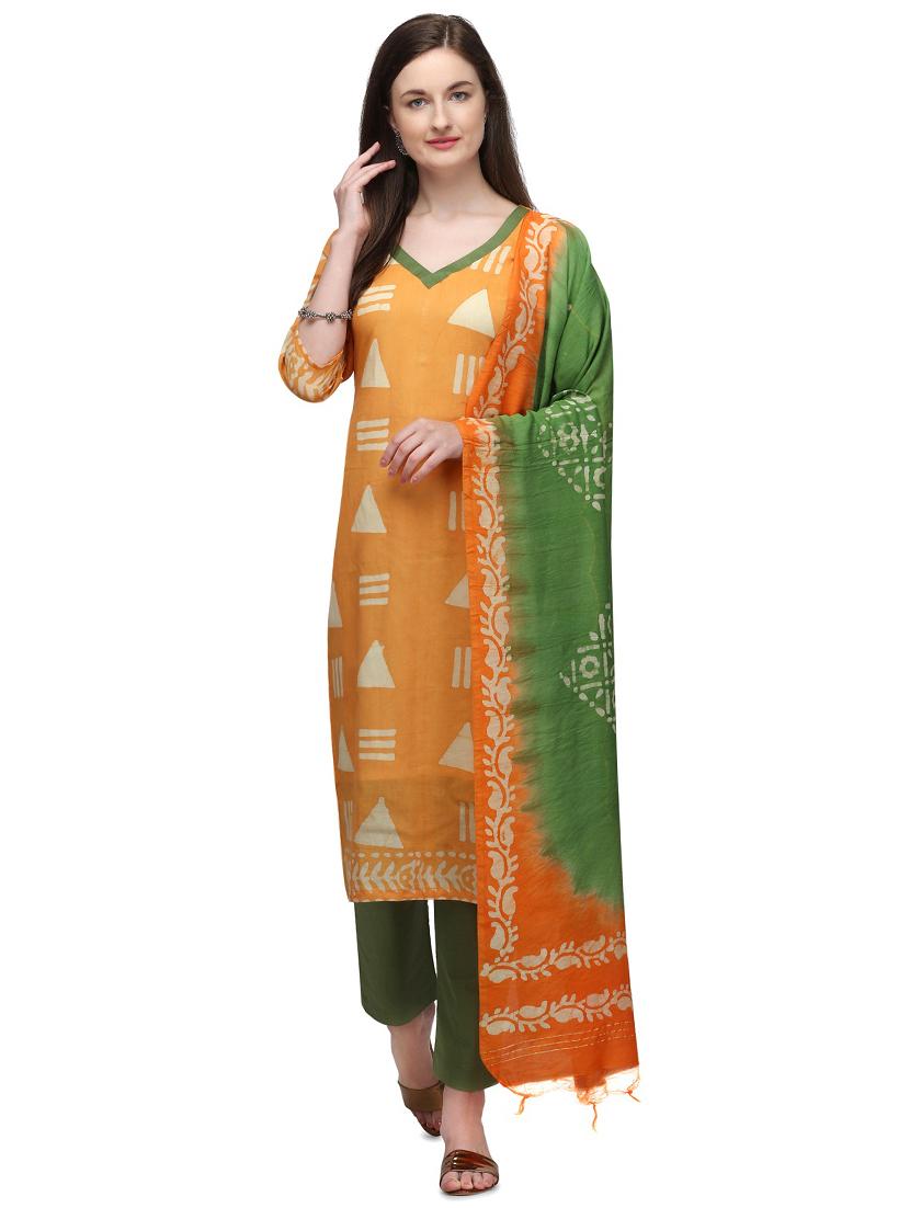 multi colored cotton suit combos unstitched - 17628202 - Zoom Image - 4