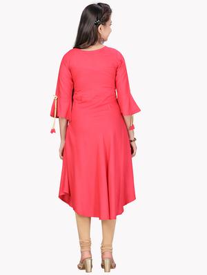 red cotton aline kurti - 17628218 - Standard Image - 3