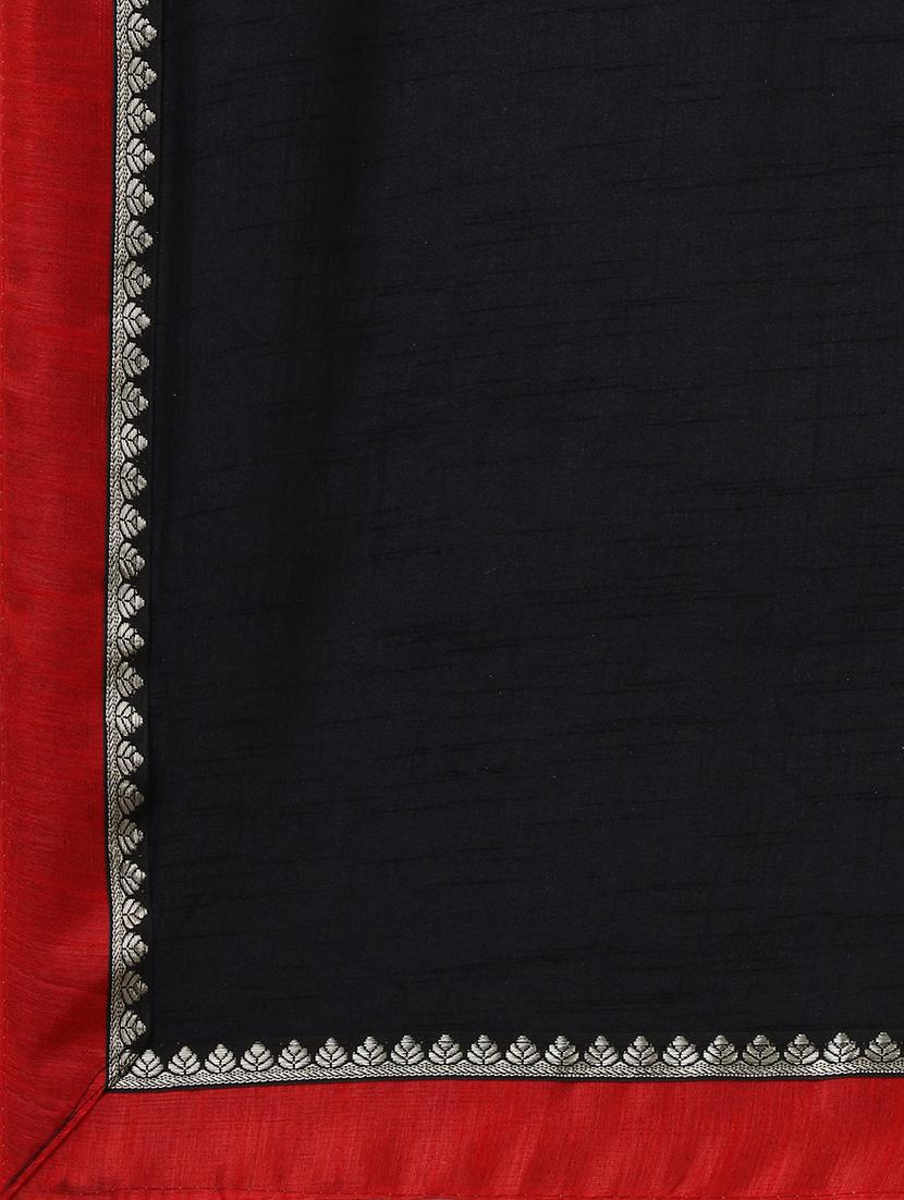 solid bordered saree with blouse - 17628359 - Zoom Image - 4