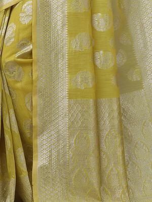 zari work banarasi saree with blouse - 17628366 - Standard Image - 3