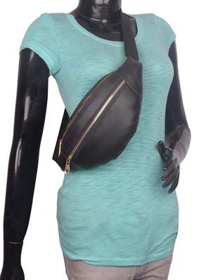 black leatherette (pu) regular sling bag - 17628371 - Standard Image - 5