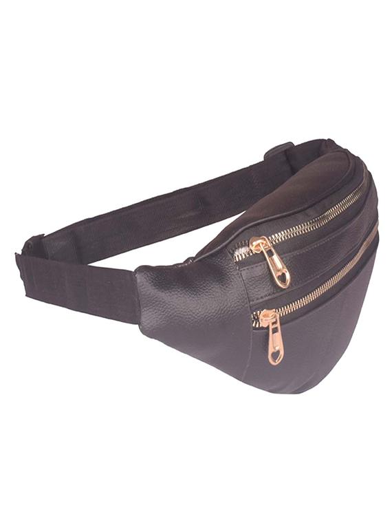 black leatherette (pu) regular sling bag - 17628371 - Zoom Image - 4