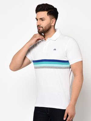 white striped polo t-shirt - 17628413 - Standard Image - 2