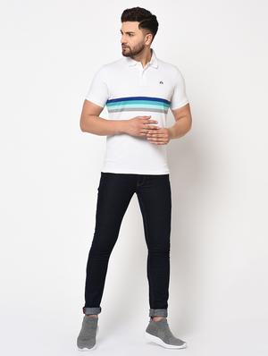 white striped polo t-shirt - 17628413 - Standard Image - 4