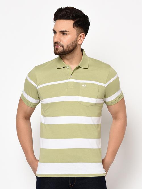 green striped polo t-shirt - 17628415 - Standard Image - 1