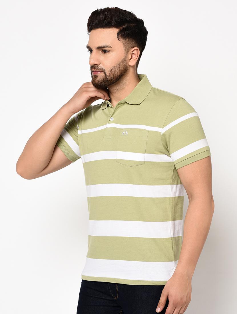 green striped polo t-shirt - 17628415 - Zoom Image - 2