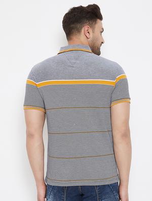 grey striped polo t-shirt - 17628447 - Standard Image - 3